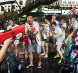 Thai revellers celebrate start of  New Year with water festival